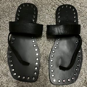 NEW, never worn Kurt Geiger black sandals with silver studs. Women size 6.